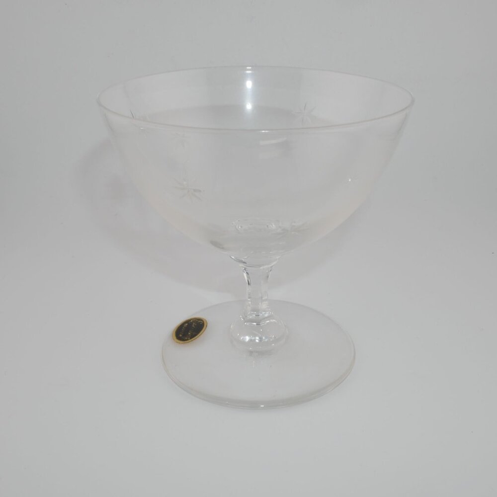 Vintage Crystal Sherbet Bowl With Etched Star Design "Easterling" - Picture 3 of 5